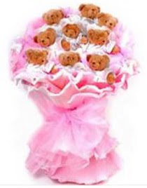 11 adet ayiciktan teddy bear buketi  Sevgililer günü hediye seçenekleri 